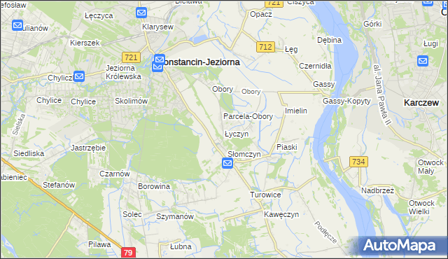mapa Łyczyn gmina Konstancin-Jeziorna, Łyczyn gmina Konstancin-Jeziorna na mapie Targeo