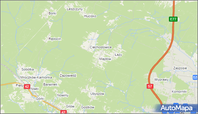 mapa Majdów, Majdów na mapie Targeo