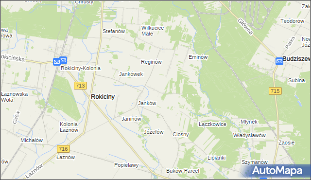 mapa Maksymilianów gmina Rokiciny, Maksymilianów gmina Rokiciny na mapie Targeo