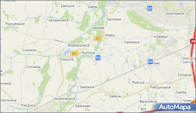 mapa Małkowice gmina Kąty Wrocławskie, Małkowice gmina Kąty Wrocławskie na mapie Targeo