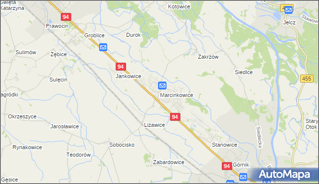 mapa Marcinkowice gmina Oława, Marcinkowice gmina Oława na mapie Targeo