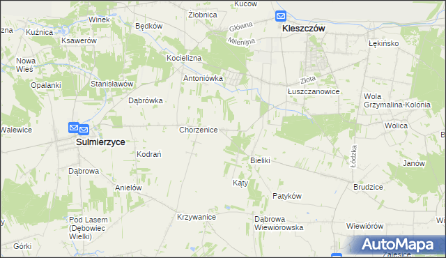 mapa Marcinów gmina Sulmierzyce, Marcinów gmina Sulmierzyce na mapie Targeo