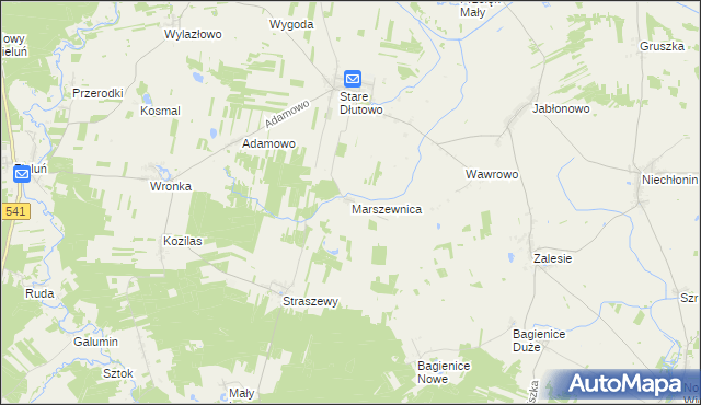 mapa Marszewnica, Marszewnica na mapie Targeo