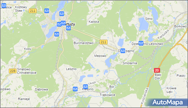 mapa Mezowo, Mezowo na mapie Targeo