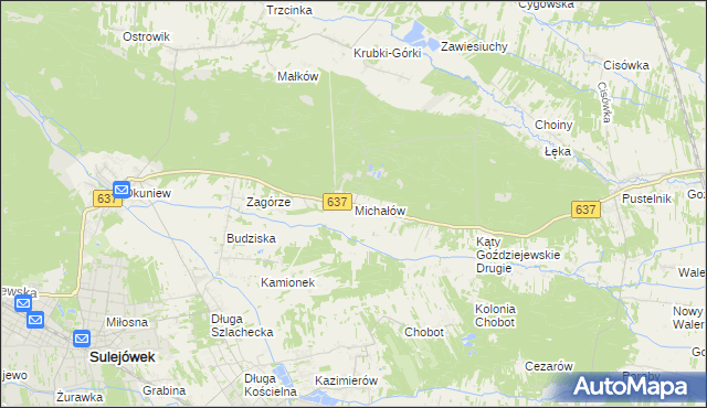 mapa Michałów gmina Halinów, Michałów gmina Halinów na mapie Targeo