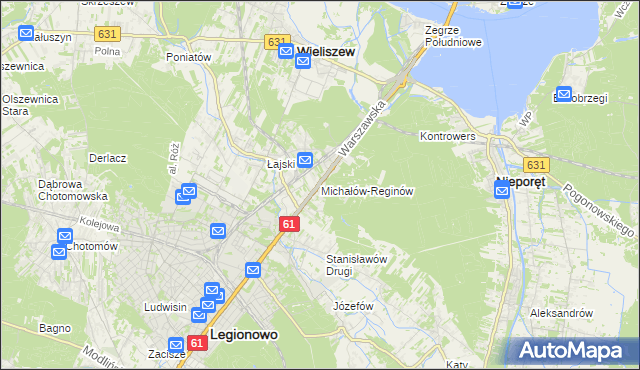 mapa Michałów-Reginów, Michałów-Reginów na mapie Targeo