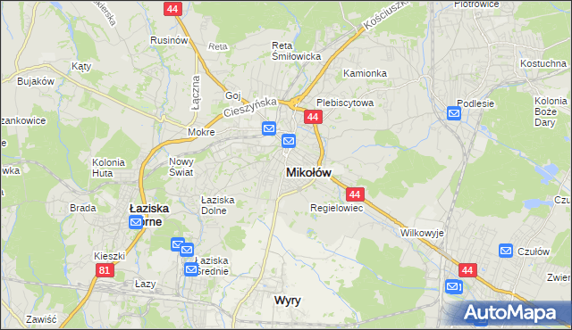 mapa Mikołów, Mikołów na mapie Targeo