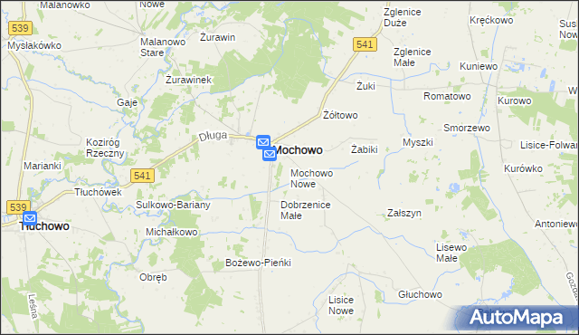 mapa Mochowo Nowe, Mochowo Nowe na mapie Targeo