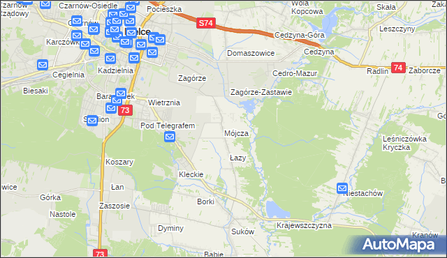 mapa Mójcza, Mójcza na mapie Targeo