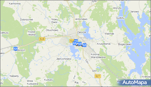 mapa Morąg, Morąg na mapie Targeo