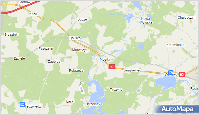 mapa Mostki gmina Lubrza, Mostki gmina Lubrza na mapie Targeo