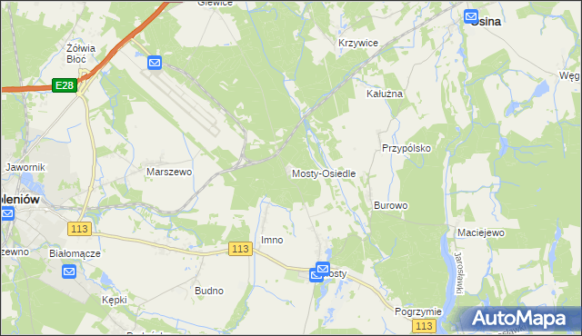 mapa Mosty-Osiedle, Mosty-Osiedle na mapie Targeo