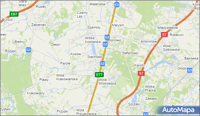 mapa Mroków gmina Lesznowola, Mroków gmina Lesznowola na mapie Targeo