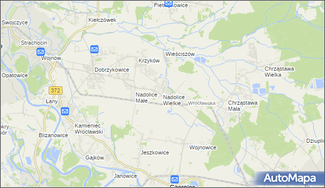 mapa Nadolice Wielkie, Nadolice Wielkie na mapie Targeo