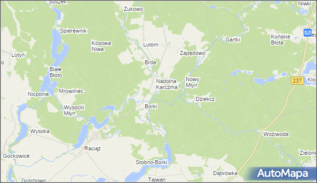 mapa Nadolnik gmina Tuchola, Nadolnik gmina Tuchola na mapie Targeo