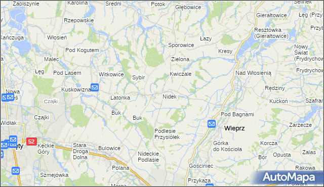 mapa Nidek, Nidek na mapie Targeo