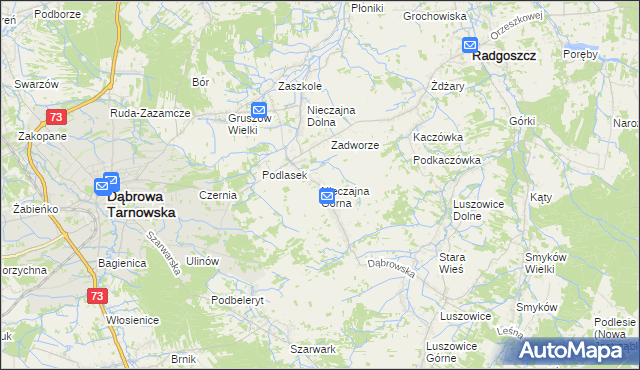 mapa Nieczajna Górna, Nieczajna Górna na mapie Targeo