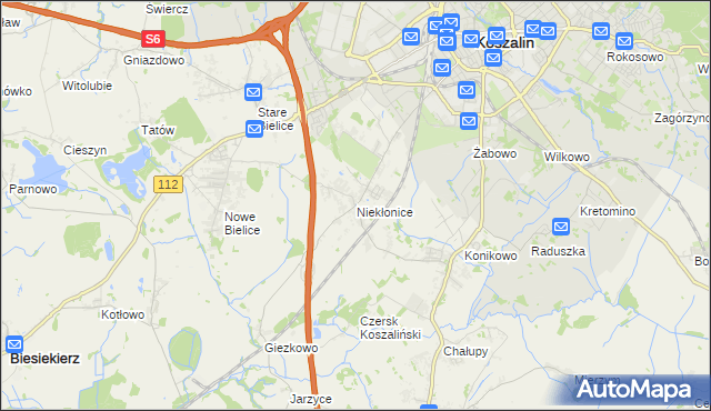 mapa Niekłonice, Niekłonice na mapie Targeo