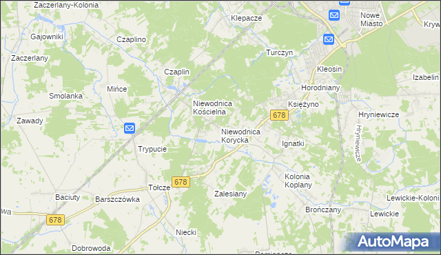 mapa Niewodnica Korycka, Niewodnica Korycka na mapie Targeo