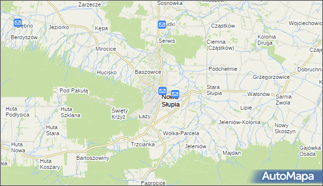 mapa Nowa Słupia, Nowa Słupia na mapie Targeo