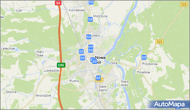 mapa Nowa Sól, Nowa Sól na mapie Targeo