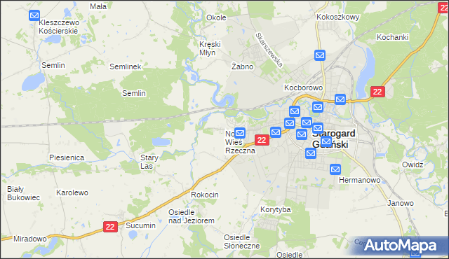 mapa Nowa Wieś Rzeczna, Nowa Wieś Rzeczna na mapie Targeo