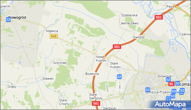 mapa Nowe Kupiski, Nowe Kupiski na mapie Targeo