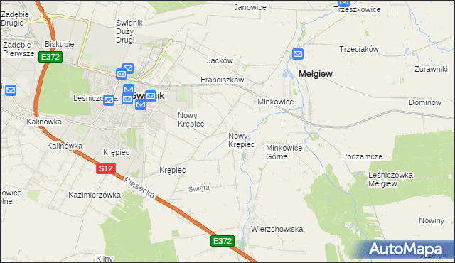 mapa Nowy Krępiec, Nowy Krępiec na mapie Targeo