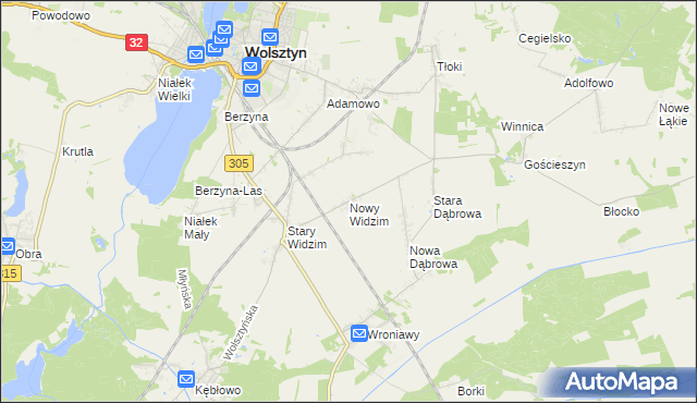 mapa Nowy Widzim, Nowy Widzim na mapie Targeo