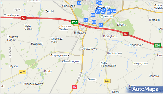 mapa Obłaczkowo, Obłaczkowo na mapie Targeo