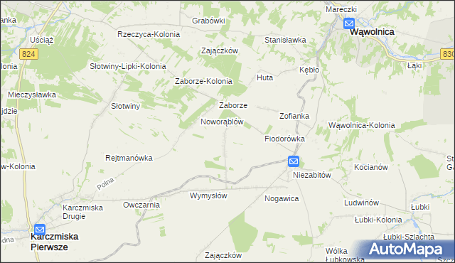 mapa Obliźniak, Obliźniak na mapie Targeo