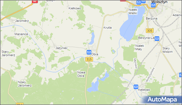 mapa Obra, Obra na mapie Targeo