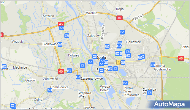 mapa Opola, Opole na mapie Targeo