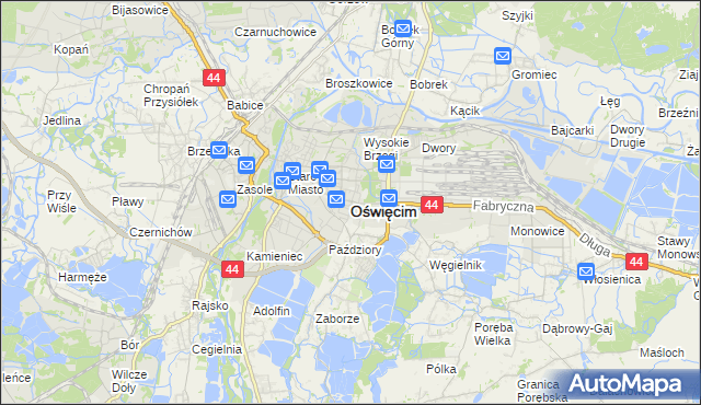 mapa Oświęcimia, Oświęcim na mapie Targeo