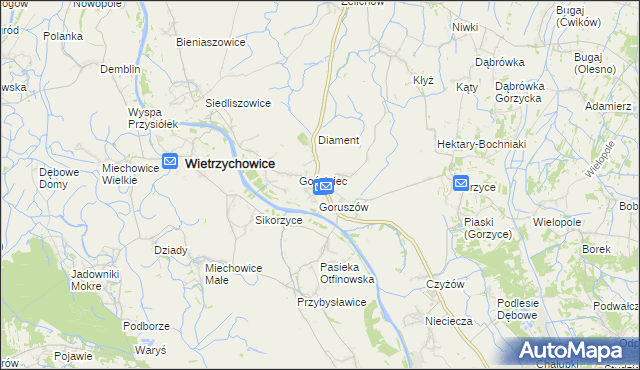 mapa Otfinów, Otfinów na mapie Targeo