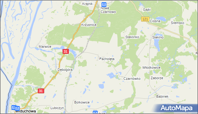 mapa Pacholęta, Pacholęta na mapie Targeo