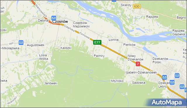 mapa Palmiry, Palmiry na mapie Targeo