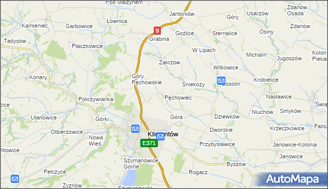 mapa Pęchowiec, Pęchowiec na mapie Targeo