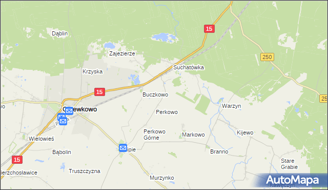 mapa Perkowo Dolne, Perkowo Dolne na mapie Targeo