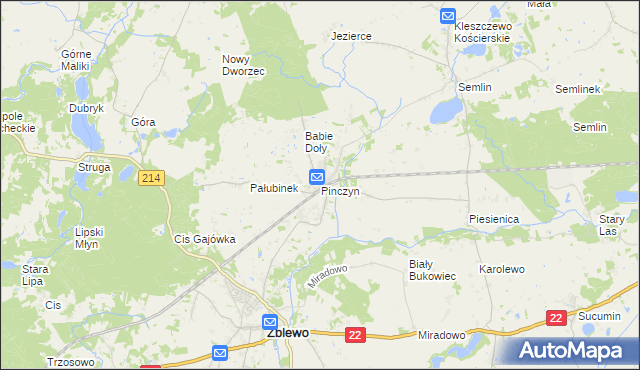 mapa Pinczyn, Pinczyn na mapie Targeo