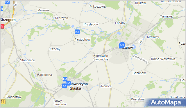 mapa Piotrowice Świdnickie, Piotrowice Świdnickie na mapie Targeo