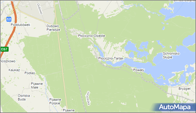 mapa Płociczno-Tartak, Płociczno-Tartak na mapie Targeo