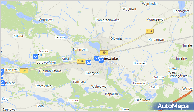 mapa Pobiedziska, Pobiedziska na mapie Targeo