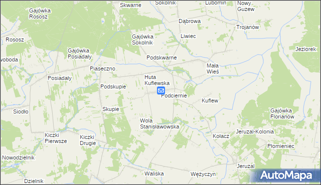 mapa Podciernie, Podciernie na mapie Targeo