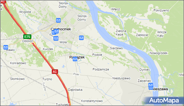 mapa Podole gmina Raciążek, Podole gmina Raciążek na mapie Targeo