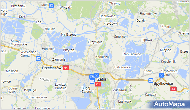 mapa Podolsze, Podolsze na mapie Targeo