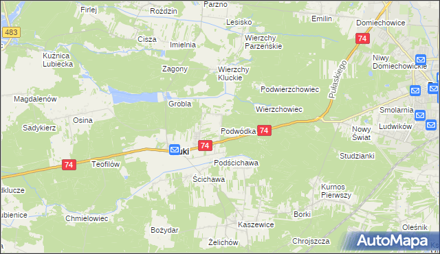 mapa Podwódka, Podwódka na mapie Targeo