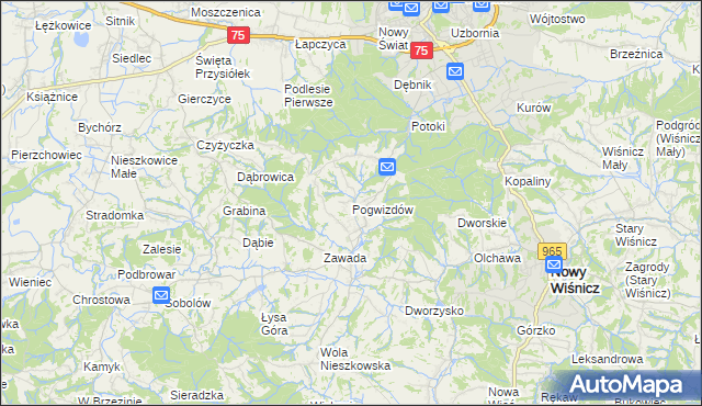 mapa Pogwizdów gmina Bochnia, Pogwizdów gmina Bochnia na mapie Targeo
