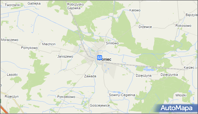 mapa Poniec, Poniec na mapie Targeo