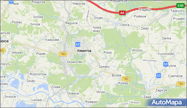 mapa Poręba Żegoty, Poręba Żegoty na mapie Targeo